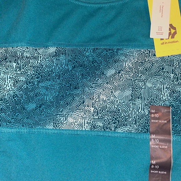 All in Motion Boy’s Aqua Blue Short Sleeve Top - Picture 2 of 3